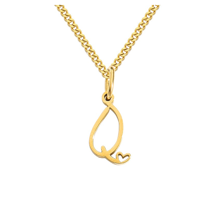 Cursive Initial Necklaces for Women Girls,14K Gold Filled Personalized Monogram Name Letter Necklace Jewelry Gifts Q