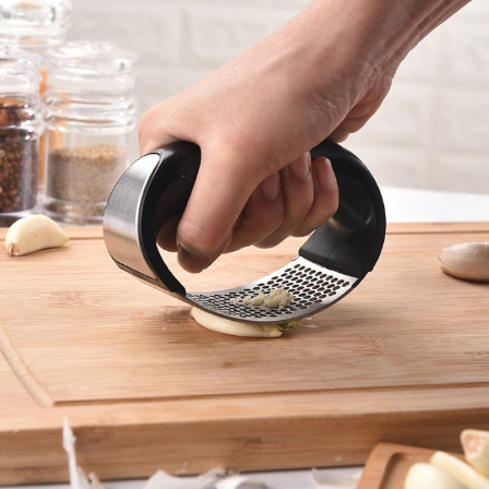 Stainless Steel Garlic Press Rocker Manual Mincer Crusher Presser