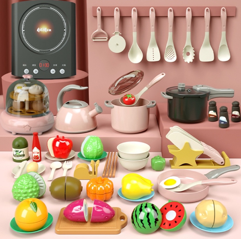 21Pcschildren Play House Toy Plastic Knife Baby Cut Fruit Cut Music Fruit Knife Kitchen Cutting Board