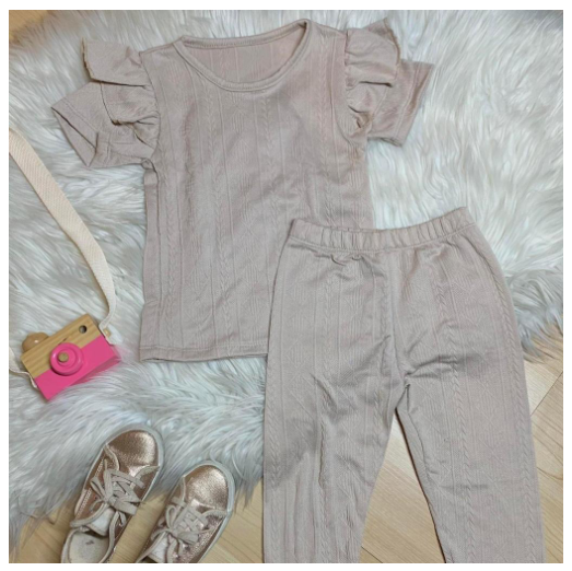 Gwen Kids Ruffle Sleeve Tee and Leggings Terno for Girls D5