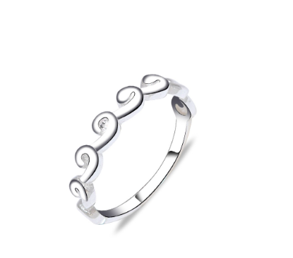 Italy Sterling Silver Wave Ladies Ring