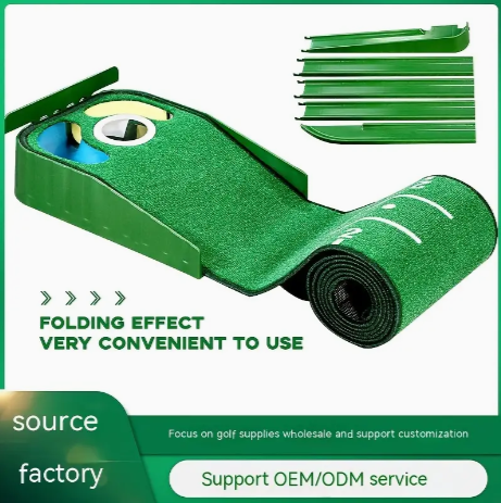 Portable Golf Green Mat, Indoor And Outdoor Golf Putter Practitioner Golf Hitting Mat