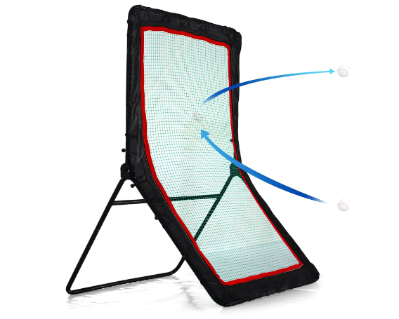 Pitch Back Baseball Rebounder, Pitch Return Trainer and Rebound Net, Baseball Softball Pitchback Net, Adjustable Angle Pitchback Baseball Rebounder for Fielding Throwing Practice