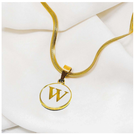 Laj 18k Gold Stainless Steel Initial Necklace SLP07  with LX873D NoFreeBox W