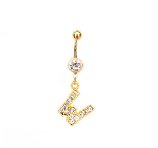 Body Piercing Drop Dangle Belly Button Rings Navel 26 Letter Ring Jewelry Sexy W