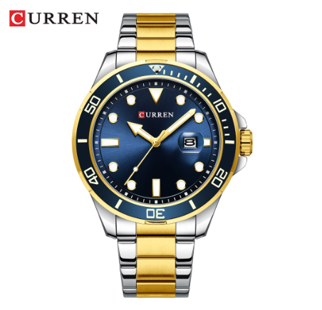 CURREN Men's Watch Original Casual Sports Military Stainless Steel Luminous Quartz Waterproof 8388X M2