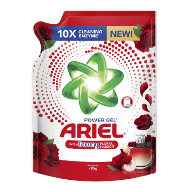 Ariel Power Gel With Downy Floral Passion 795g