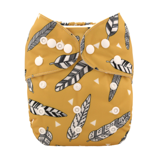 Alva Baby Cloth Diapers 1Set With Bamboo Charcoal Insert Printed Washable Diapers Cloth Diaper Pocket Nappy D12