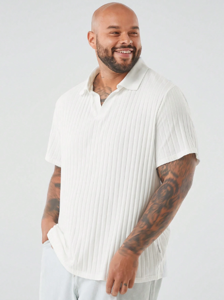 Manfinity CozeMod Big & Tall Men's Fitted Casual Knit Short Sleeve Polo Shirt