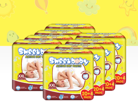 SWEETBABY ACTIVE PANTS XXL 20+4 x 8 PACKS