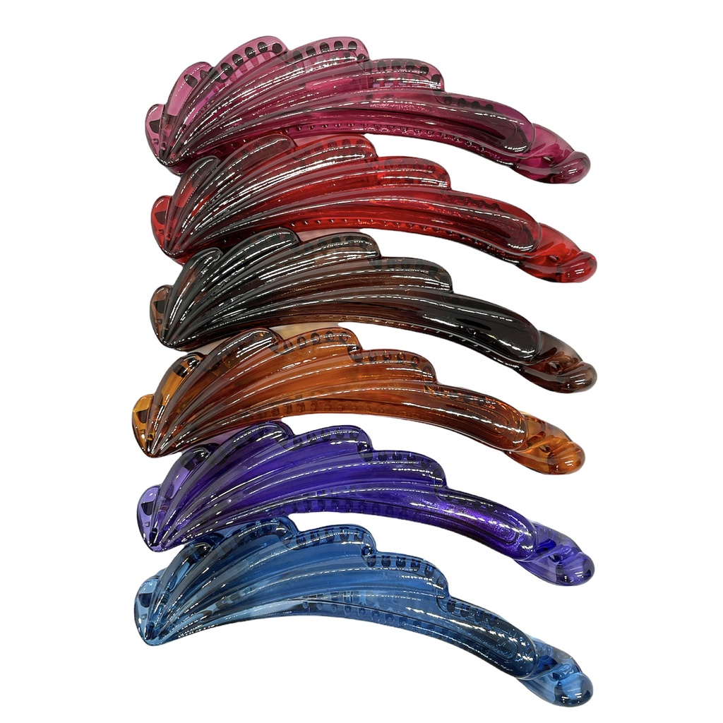 HAIRSTORY Multi Color Scallop Banana Hair Clamp Clip