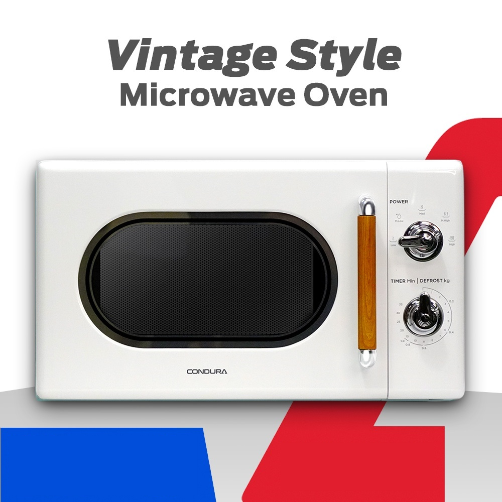 Condura Limited Edition Vintage Style 20L Microwave Oven (Scandinavian White)