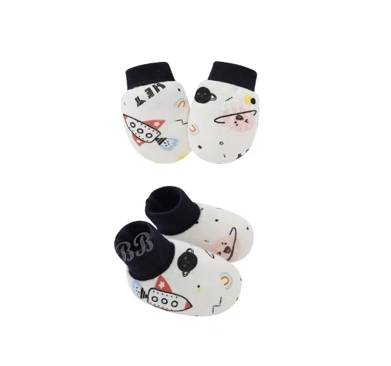 Baby Mittens and Booties Set Newborn Infant Cotton Mitten Set M2