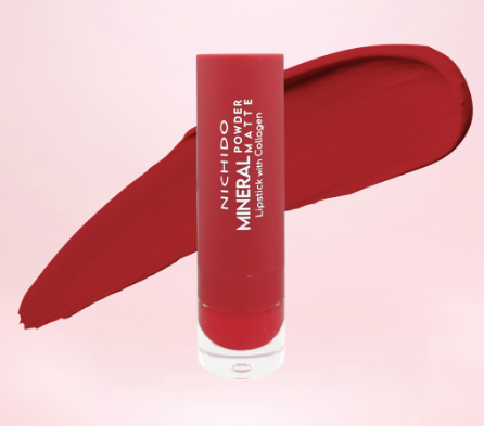 Nichido Mineral Powder Matte Lipstick With Collagen Booster - Wine Soiree