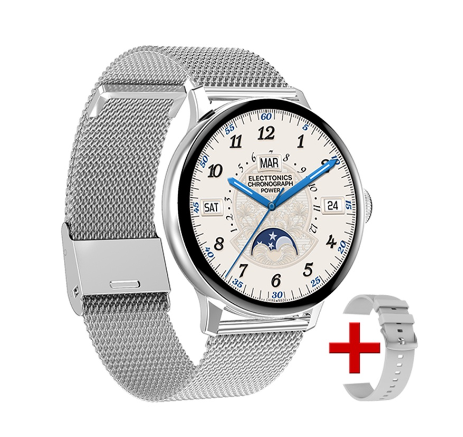 FILIEKEU Smart Watch Original Ip68 Waterproof Sports Fitness Bluetooth Call Support Ecg Plus Ppg Smartwatch For Android And Ios SILVER MESH