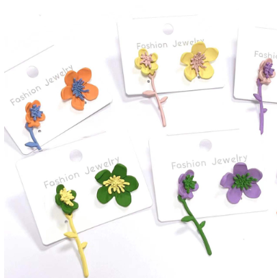Korean Flower Style Earrings Suitable for summer