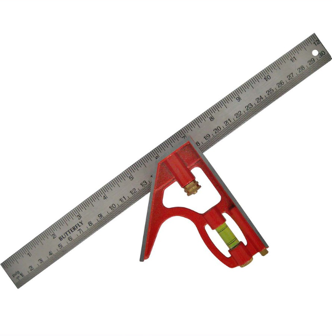 Butterfly Tools Adjustable Combination T Square Angle Ruler Guide Leveler (12 Inches 300mm)