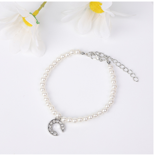 26 Letters Alphabet Initials Pearl Beaded Bracelet Bangle Women Jewelry Gift New