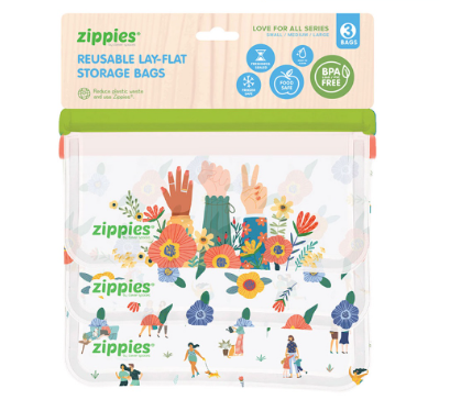 Zippies Lab Love for All Reusable Sampler Pack Lay Flat Storage Bags