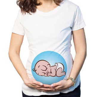 Baby In Bubble Funny Design Maternity Tops Tees for Pregnant Women T Shirt