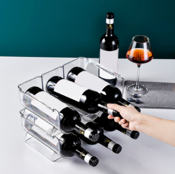 Bar Stacking Display Stackable Cup And Wine Rack Acrylic Transparent Organizer Bottle Glass Holder