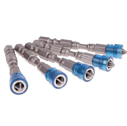 Plextone 5Pcs Colorful Tool Steel 1/4 Hex Shank Strong Magnetic Screwdriver Bit with Cross Head