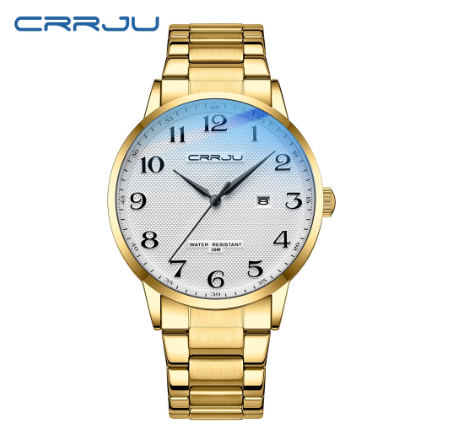 CRRJU Original Men's Watch Fashion Simple Business Quartz Stainless Steel Waterproof 5009 X 01