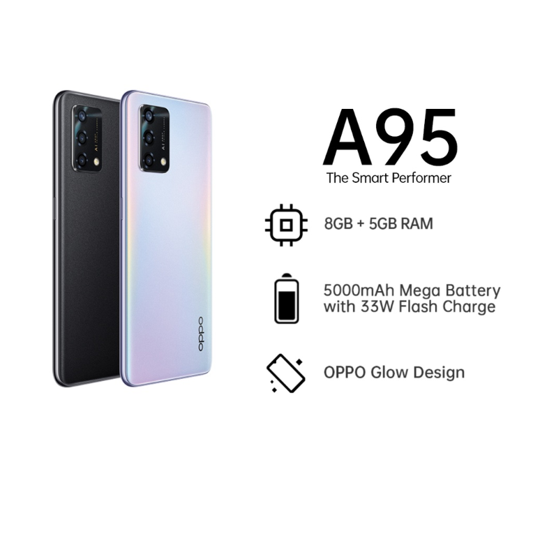 OPPO A95 5000mAh Battery 33W Flash Charge  8GB+5GB RAM Expansion  AMOLED Screen Smartphone