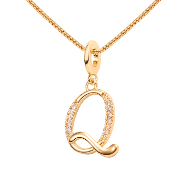 Lisa 18k Gold Plated Necklace Letter Pendant Fashion Accessories Necklace Women Q