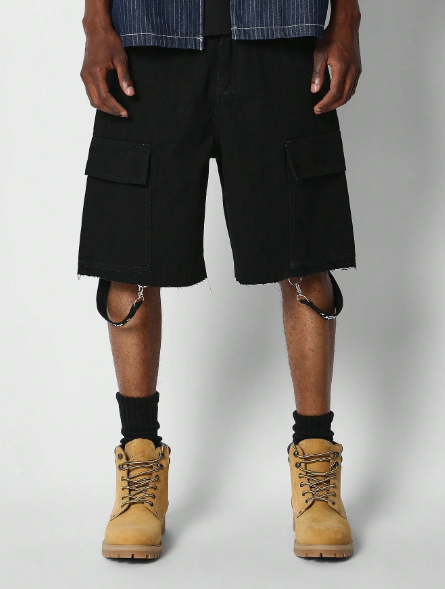 SUMWON Belted Hem Cargo Jean Jort