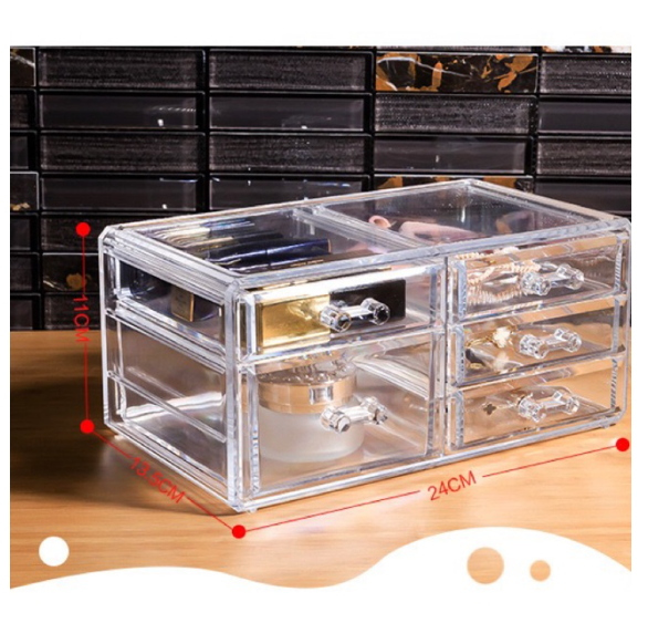 Stackable Acrylic Makeup Holder Organizer With 5 Drawers