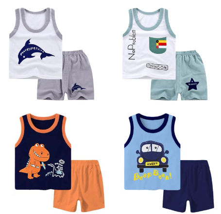 Terno for Kids Boys Baby Cotton Shorts Terno Loose Breathable Pajama Terno