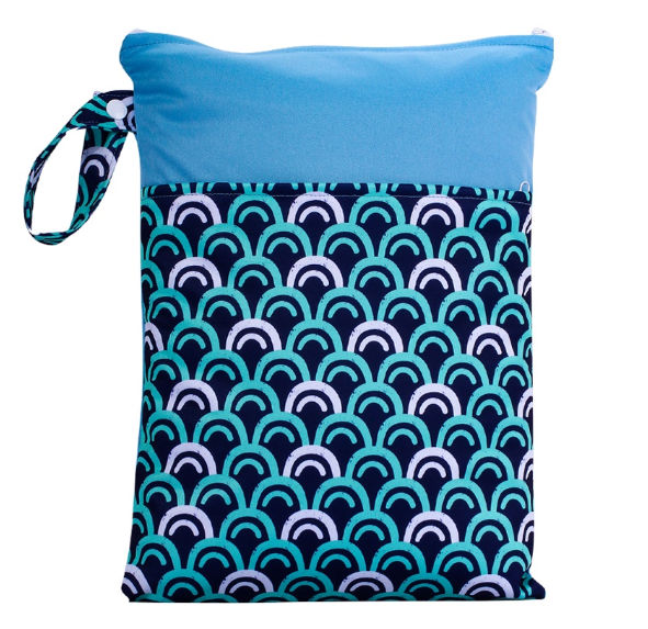25x35cm Wet Dry Bags Double Pocket Zipper Wet Bag For Baby Cloth Diapers Washable Travel Bags Clothes with Two Zip Bag 007