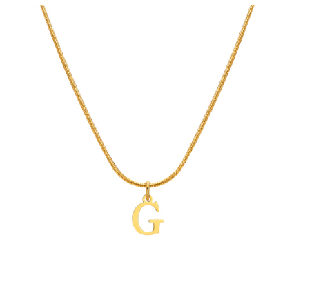 Vnox Gold 26 Capital Letter Necklace for Women,Stainless Steel Initial Pendant Necklaces G