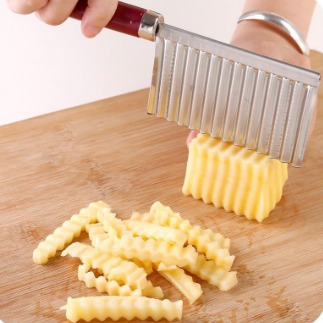 Potato French Stainless-Steel Wave Knife Vegetable Fruit Serrated Slicing Kitchen Knife