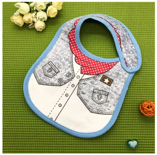 Cotton 3-Layer Cartoon Baby Bib B4