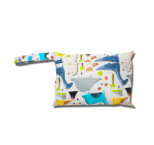 Waterproof Reusable Baby Diaper Bags Cartoon Print Wet Dry Nappy Zipper Handbag Stroller Carry Pack Outdoor Storage DB12