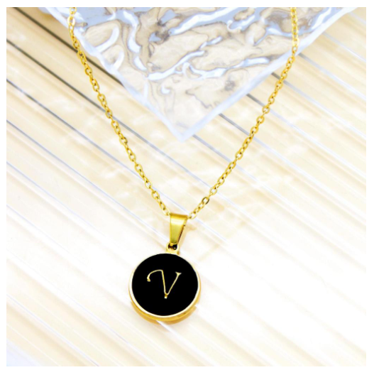 GnG Jewelry Letter A-Z Pendant Black Letter Cursive Design Stainless Steel Necklace For Fashion V
