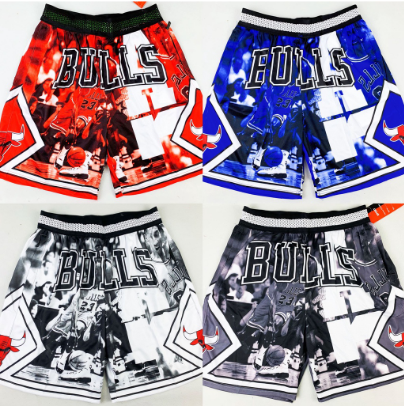 Bulls Full Sublimation NBA JERSEY SHORTS FOR MENS