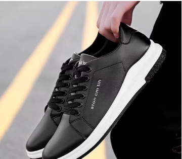Men Shoes Leather White Sneakers Korean