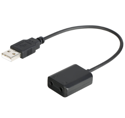 Boya BY EA2L USB External Sound Card 3.5mm TRS Audio Microphone and Headset Adapter Cable (15cm)q