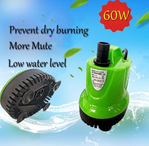 60W Flood Pump Pond and Garden Submersible Pump Pet Fountain Aquarium Water Pump for Fish Tank