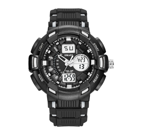 SMAEL 1366 Top Brand Luxury Men's Watch Fashion Sports Quartz Digital Dual Display Watches Multifunctional Waterproof Shockproof LED Clock m006