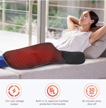 Comfier Massager Heating Pad for Back Pain Relief Large Fast Cramps Shoulders 2 Heat Levels 5 Massage Modes Cf-6008