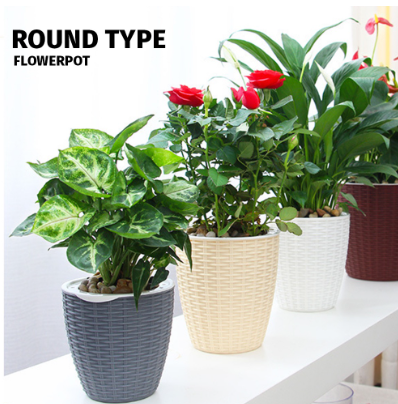 Rattan Design Flower Pot Lazy Self Watering Planter Absorbent Wicking Rope Inner Water