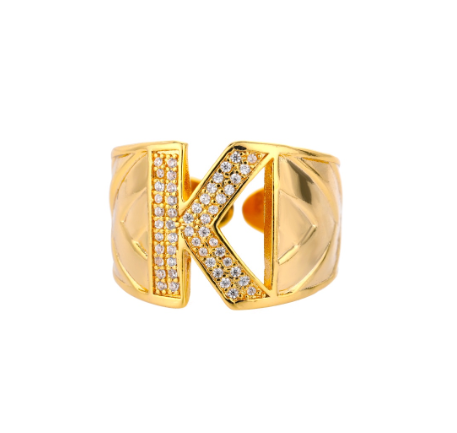 Fashion Initial Letter Rings For Women Finger Adjustable A-Z Alphabet Ring Jewelry K