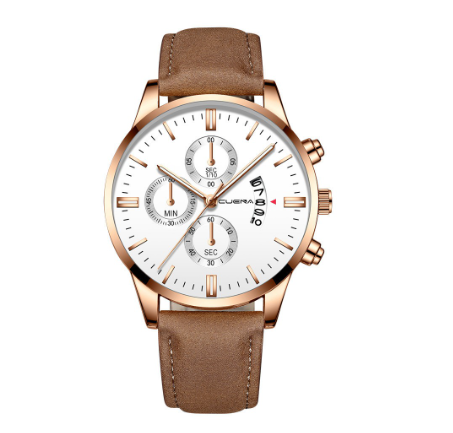 CUENA Original Brand Men's Watch Fashion Sports Analog Quartz Stainless Steel Waterproof 845 M4
