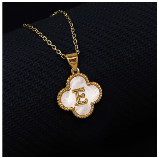 Laj  18k Gold Stainless Steel Initial Necklace SLP LETTER09 with LX885D E