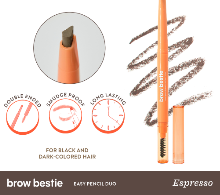 Colourette Brow Bestie in Espresso [Eyebrow Pencil, Long-lasting, Smudge-proof, Waterproof]