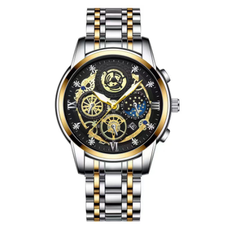 Binbond Men's Quartz Watch Hollow New Concept Waterproof Watch Multifunctional Wrist Watch 2